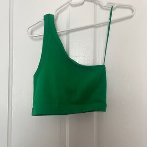 Zara asymmetric green crop top size XS-S